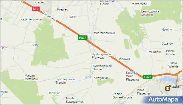 mapa Bystrzejowice Pierwsze, Bystrzejowice Pierwsze na mapie Targeo