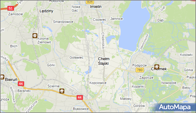 mapa Chełm Śląski, Chełm Śląski na mapie Targeo