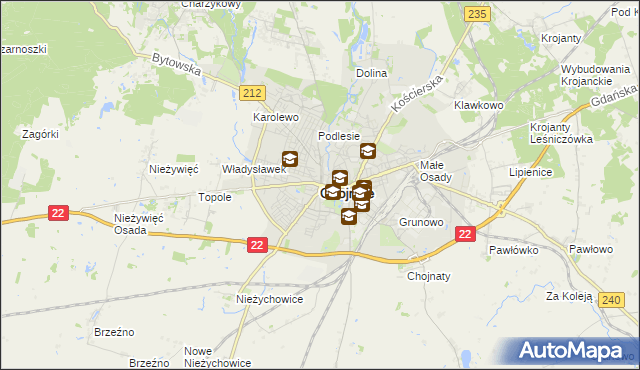 mapa Chojnic, Chojnice na mapie Targeo