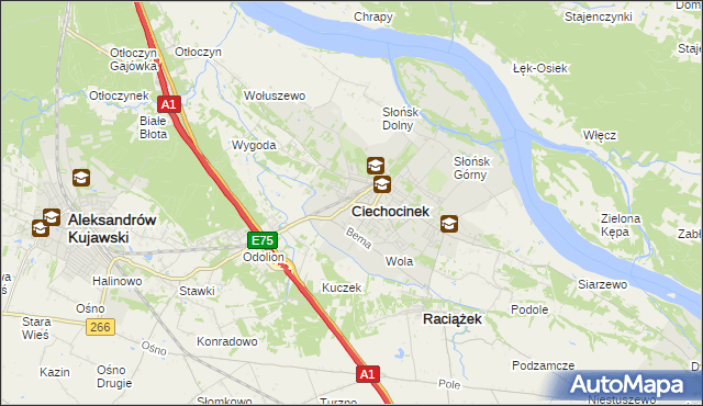 mapa Ciechocinek, Ciechocinek na mapie Targeo