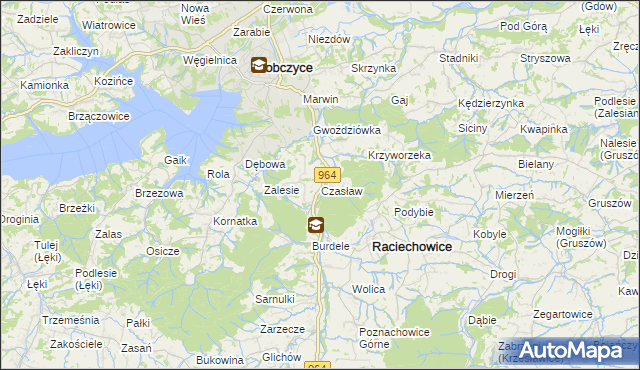 mapa Czasław gmina Raciechowice, Czasław gmina Raciechowice na mapie Targeo