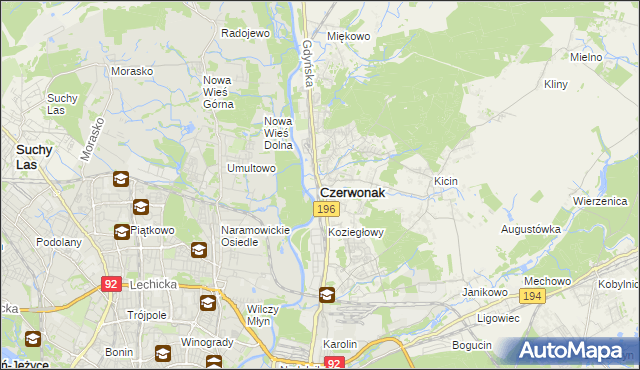 mapa Czerwonak, Czerwonak na mapie Targeo