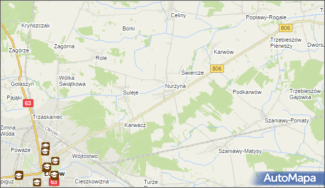 mapa Dębowica gmina Trzebieszów, Dębowica gmina Trzebieszów na mapie Targeo