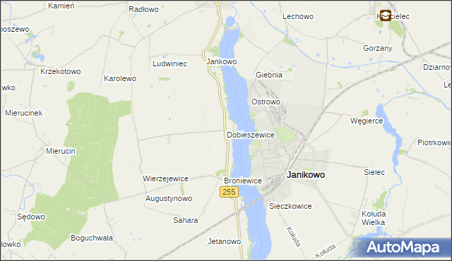 mapa Dobieszewice, Dobieszewice na mapie Targeo