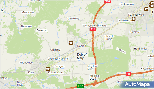 mapa Dobroń, Dobroń na mapie Targeo