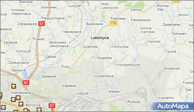 mapa Dojazdów, Dojazdów na mapie Targeo