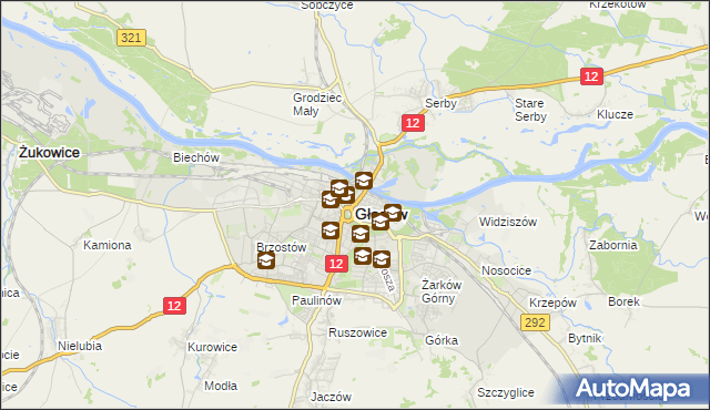 mapa Głogów, Głogów na mapie Targeo