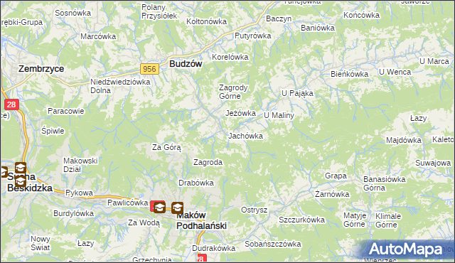 mapa Jachówka, Jachówka na mapie Targeo