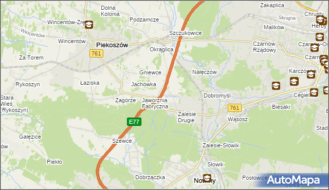 mapa Janów gmina Piekoszów, Janów gmina Piekoszów na mapie Targeo