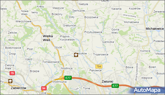 mapa Januszowice gmina Zielonki, Januszowice gmina Zielonki na mapie Targeo