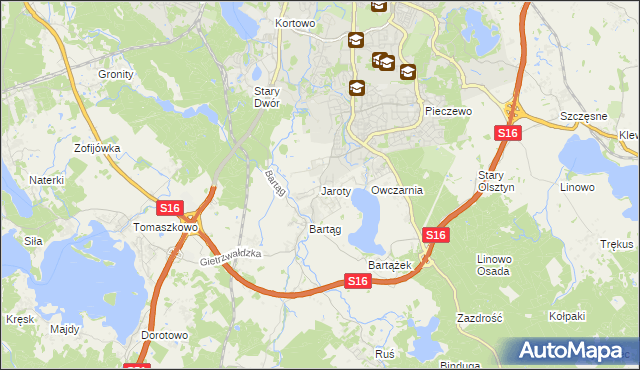 mapa Jaroty, Jaroty na mapie Targeo