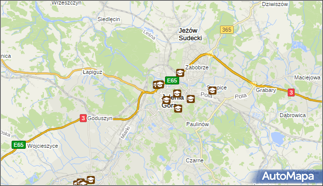 mapa Jelenia Góra, Jelenia Góra na mapie Targeo