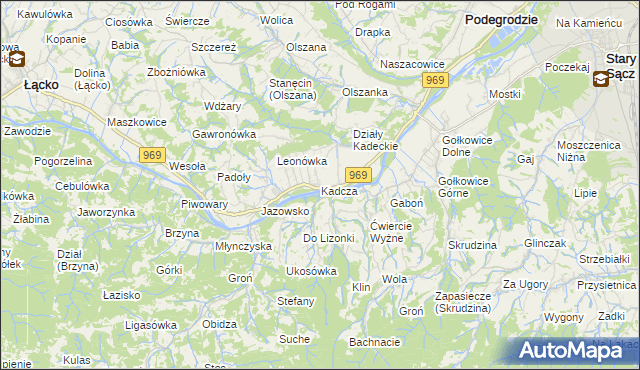 mapa Kadcza, Kadcza na mapie Targeo