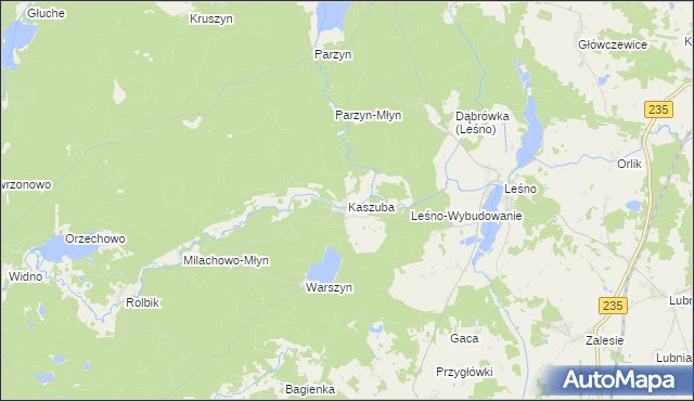mapa Kaszuba gmina Brusy, Kaszuba gmina Brusy na mapie Targeo