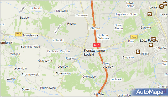 mapa Konstantynów Łódzki, Konstantynów Łódzki na mapie Targeo
