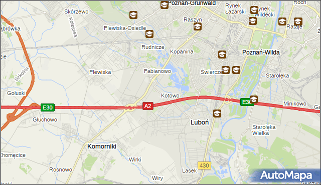 mapa Kotowo gmina Poznań, Kotowo gmina Poznań na mapie Targeo