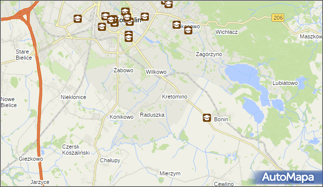 mapa Kretomino, Kretomino na mapie Targeo