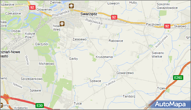 mapa Kruszewnia gmina Swarzędz, Kruszewnia gmina Swarzędz na mapie Targeo