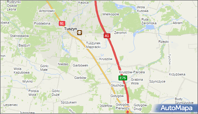 mapa Kruszów, Kruszów na mapie Targeo