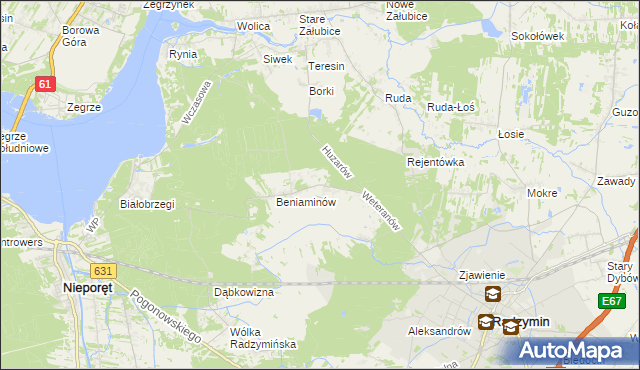 mapa Łąki gmina Radzymin, Łąki gmina Radzymin na mapie Targeo