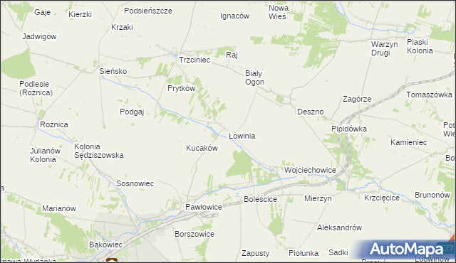 mapa Łowinia, Łowinia na mapie Targeo