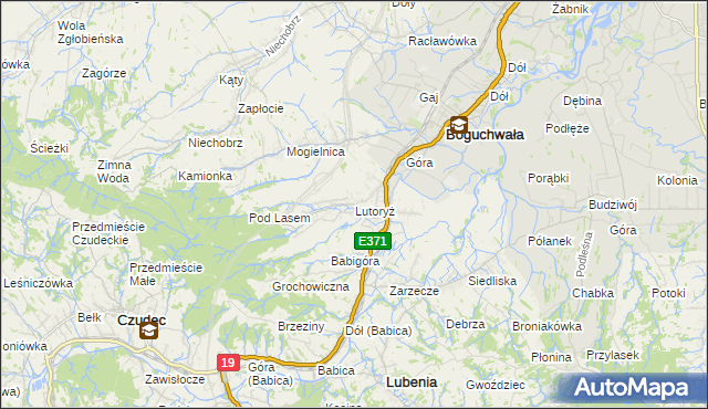 mapa Lutoryż, Lutoryż na mapie Targeo