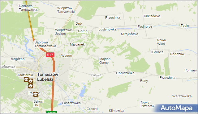 mapa Majdan Górny, Majdan Górny na mapie Targeo