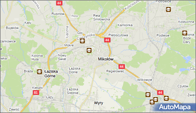 mapa Mikołów, Mikołów na mapie Targeo