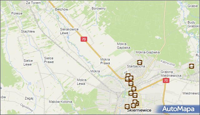 mapa Mokra Prawa, Mokra Prawa na mapie Targeo