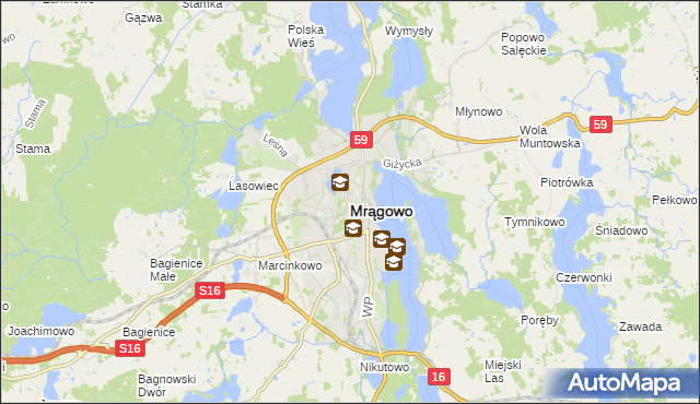 mapa Mrągowo, Mrągowo na mapie Targeo