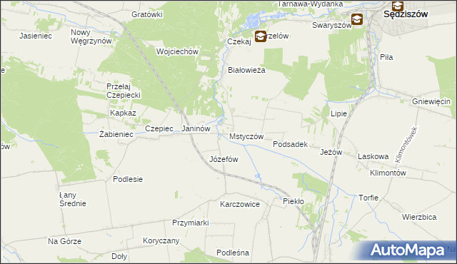 mapa Mstyczów, Mstyczów na mapie Targeo