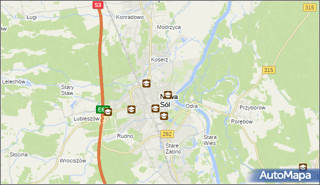 mapa Nowa Sól, Nowa Sól na mapie Targeo
