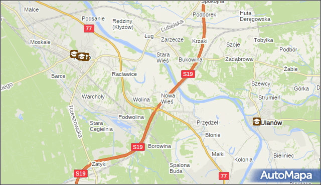 mapa Nowa Wieś gmina Nisko, Nowa Wieś gmina Nisko na mapie Targeo