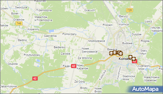 mapa Nowe Sierosławice, Nowe Sierosławice na mapie Targeo