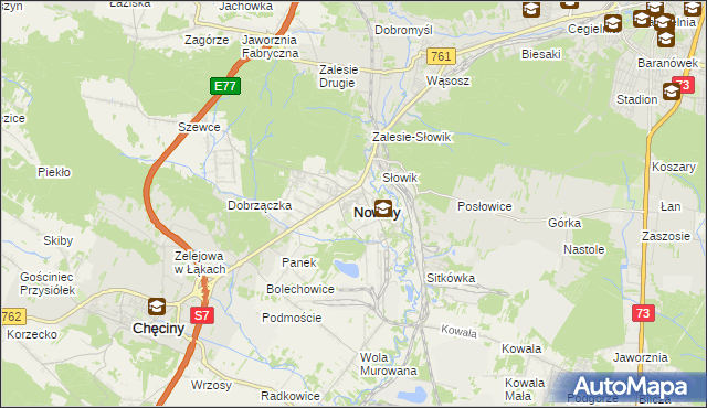 mapa Nowiny gmina Sitkówka-Nowiny, Nowiny gmina Sitkówka-Nowiny na mapie Targeo