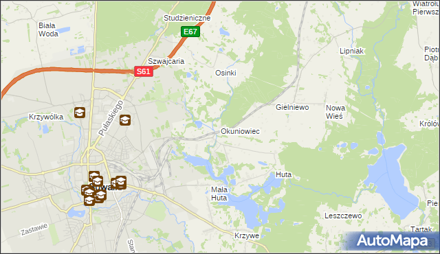 mapa Okuniowiec, Okuniowiec na mapie Targeo