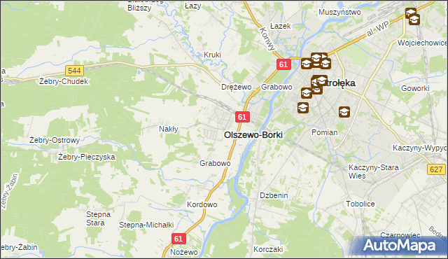 mapa Olszewo-Borki, Olszewo-Borki na mapie Targeo