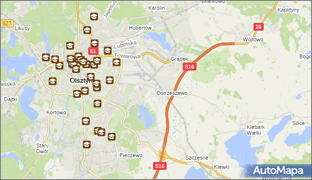 mapa Ostrzeszewo, Ostrzeszewo na mapie Targeo