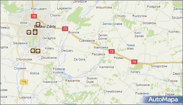 mapa Pęczelice, Pęczelice na mapie Targeo
