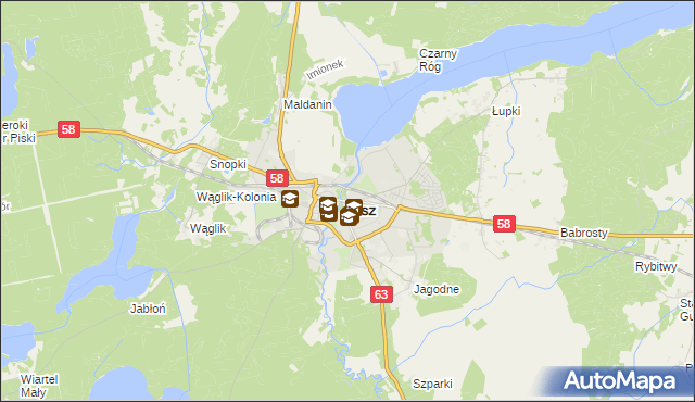 mapa Pisz, Pisz na mapie Targeo