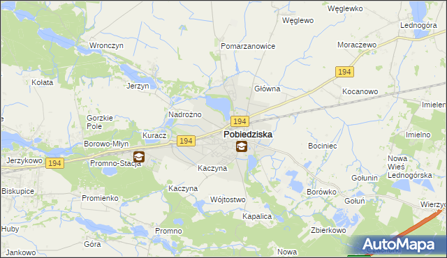 mapa Pobiedziska, Pobiedziska na mapie Targeo