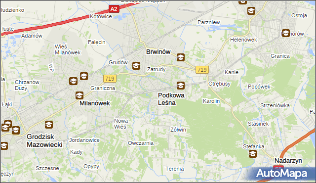 mapa Podkowa Leśna, Podkowa Leśna na mapie Targeo