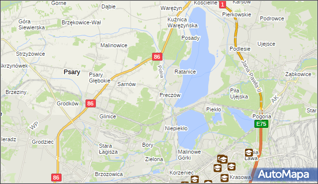 mapa Preczów, Preczów na mapie Targeo