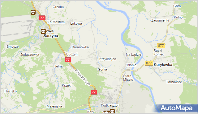 mapa Przychojec, Przychojec na mapie Targeo