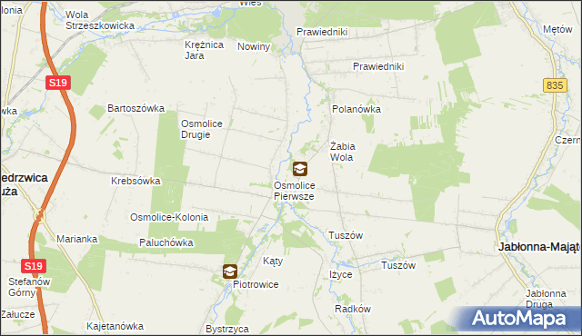 mapa Pszczela Wola, Pszczela Wola na mapie Targeo