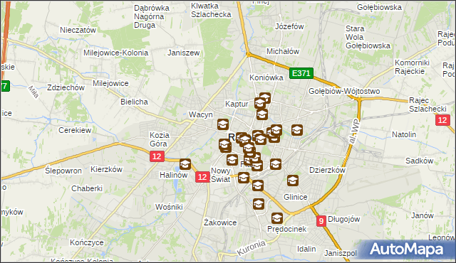 mapa Radomia, Radom na mapie Targeo