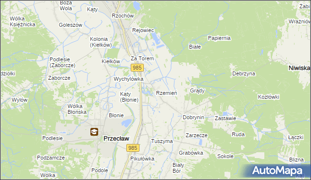 mapa Rzemień, Rzemień na mapie Targeo