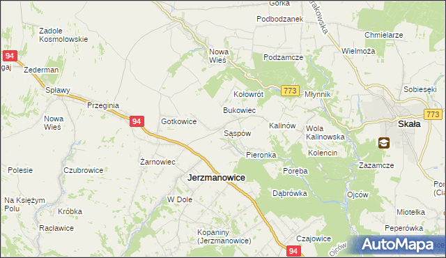 mapa Sąspów, Sąspów na mapie Targeo