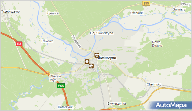 mapa Skwierzyna, Skwierzyna na mapie Targeo