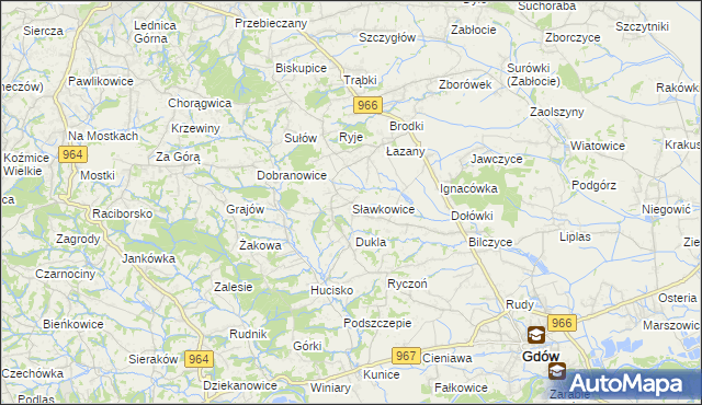 mapa Sławkowice, Sławkowice na mapie Targeo